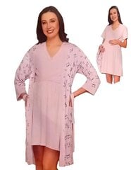 Комплект из рубашки и халата COTPARK, Розовый цена и информация | Женские пижамы, ночнушки | kaup24.ee