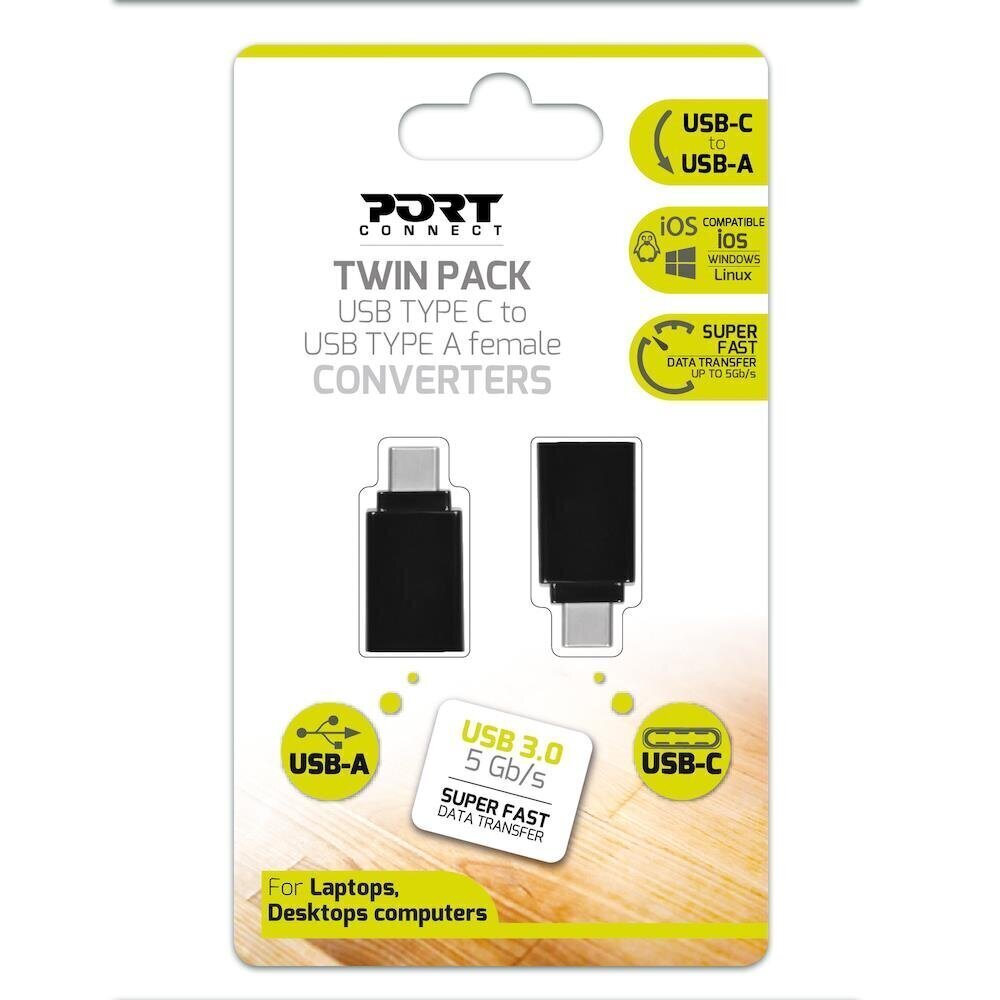 Adapter Port Designs USB Type-C do USB-A - Dual Pack 900142 hind ja info | USB jagajad, adapterid | kaup24.ee