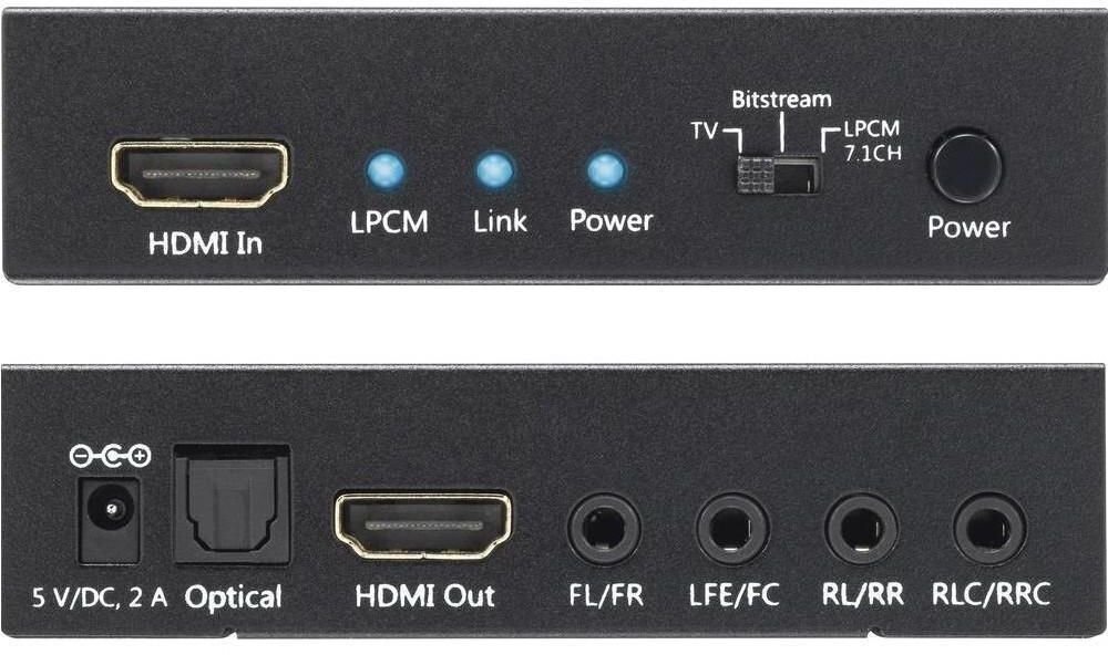 Heli kommutaator Techly HDMI audio DIGITAL LPCM DTS/ANALOG 7.1CH hind ja info | Lülitid (Switch) | kaup24.ee