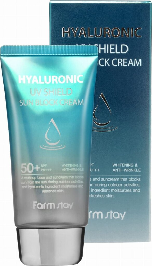 FARMSTAY HYALURONIC UV SHIELD SUN BLOCK PÄIKESEKREEM SPF50 + PA +++ hüaluroonhappe ja niisutava toimega 70g цена и информация | Päikesekreemid | kaup24.ee