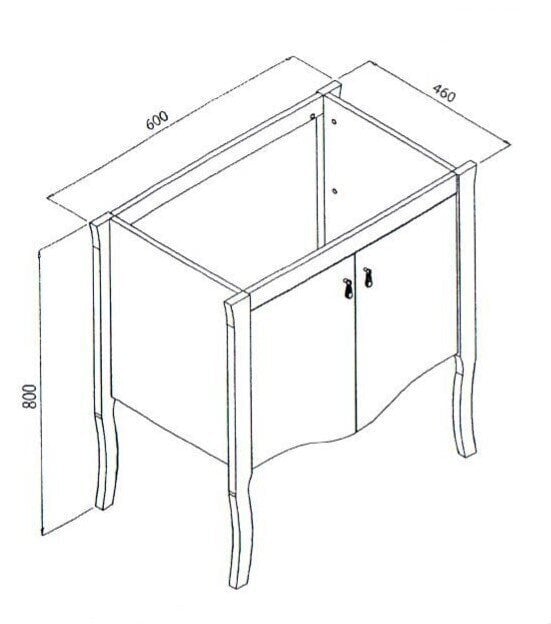 Stiliseeritud naturaalsest puidust mööblikomplekt COMAD vannituppa 60 cm Elisabeth цена и информация | Vannitoa komplektid | kaup24.ee