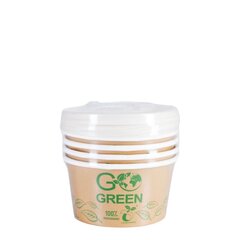 Kompostitavad kaanega toidunõud Go Green 350 ml, 5 tk. / 0,088 kg цена и информация | Праздничная одноразовая посуда | kaup24.ee