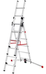 Комбинированная лестница S100 Hailo ProfiLOT / алюминий / 2x6+1x5 ступени цена и информация | Стремянки | kaup24.ee