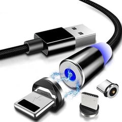 Провод, кабель, магнитная зарядка 3в1 (Micro USB, type-C, iPhone Lightning) для телефона цена и информация | Кабели для телефонов | kaup24.ee