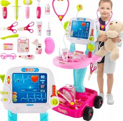Väike arstikomplekt EKG-käru koos tarvikutega hind ja info | Tüdrukute mänguasjad | kaup24.ee