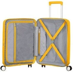 American Tourister чемодан для ручной клади Soundbox Spinner Expandable 55см, желтый цена и информация | Чемоданы, дорожные сумки | kaup24.ee