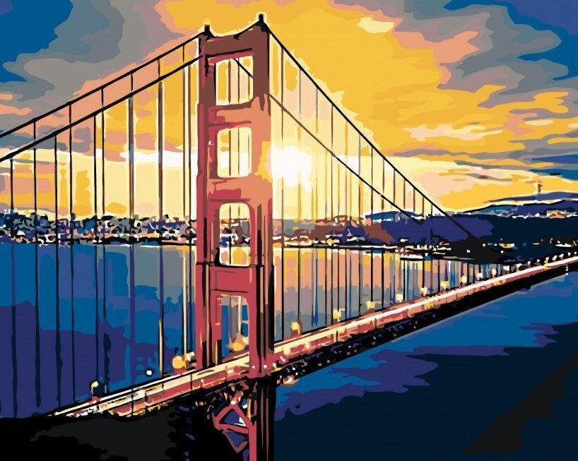 Maalid numbrite järgi "Golden Gate Bridge" 40 x 50 G Z5037 hind ja info | Maalid numbri järgi | kaup24.ee