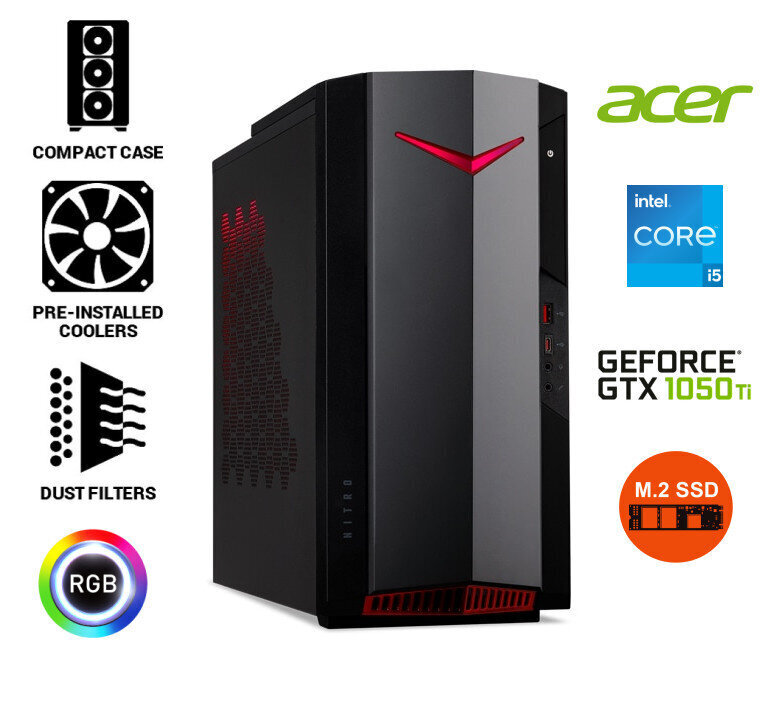 Acer Nitro 50 i5-11400 32GB 512GB SSD GTX1050 Ti Windows 10 цена и информация | Lauaarvutid | kaup24.ee