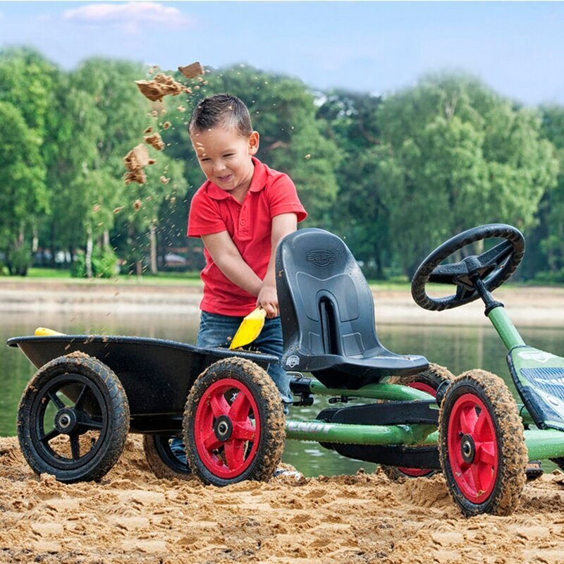 Berg täispuhutavate ratastega haagis, must цена и информация | Poiste mänguasjad | kaup24.ee
