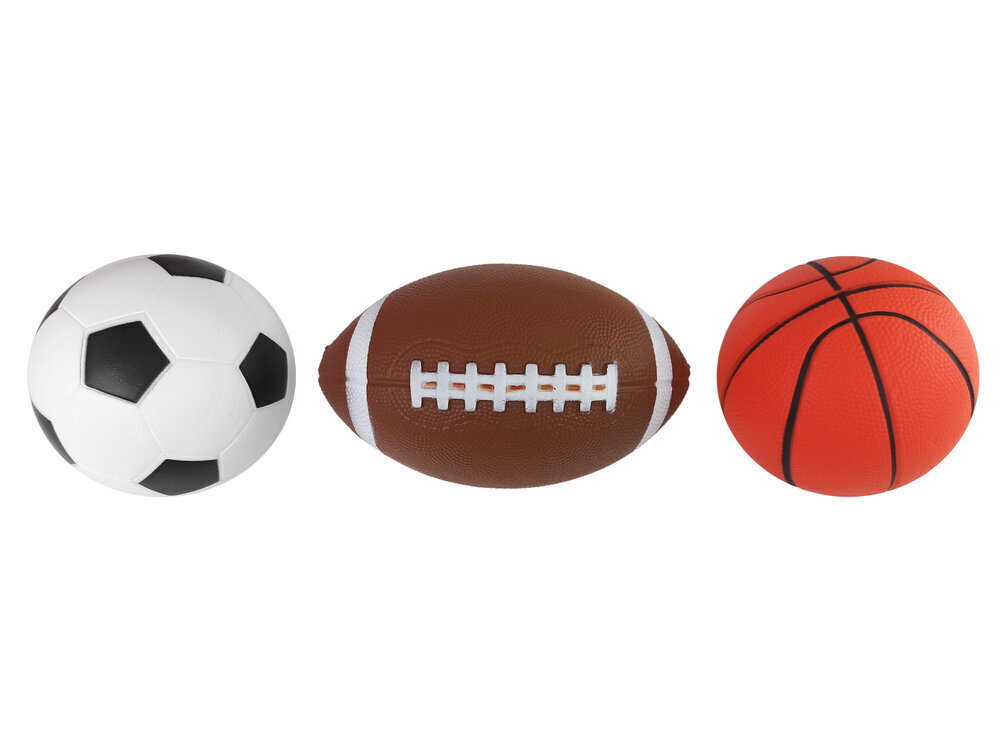 Pehmete 3in1 spordijalgpalli-, korvpalli-, pesapallipallide komplekt hind ja info | Poiste mänguasjad | kaup24.ee