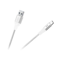 USB kaabel - USB tüüp C REBEL, 100 cm valge цена и информация | Кабели и провода | kaup24.ee