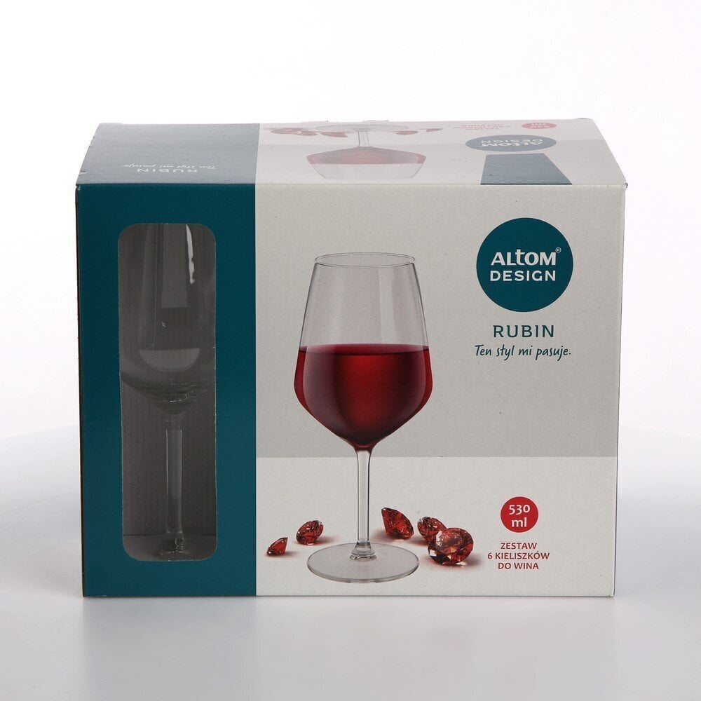 Punase veini klaasid 530ml, 6 tk.RUBIN hind ja info | Klaasid, tassid ja kannud | kaup24.ee