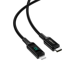 Кабель Acefast MFI USB Type C - Lightning 1.2м, 30Вт, 3А черный (C1-01 черный) цена и информация | Кабели для телефонов | kaup24.ee