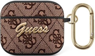 GUA34GSMW Guess 4G Script PC/PU Case for Airpods 3 Brown цена и информация | Амбушюры | kaup24.ee