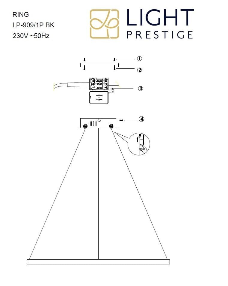 Laelamp Light Prestige Ring L цена и информация | Rippvalgustid | kaup24.ee