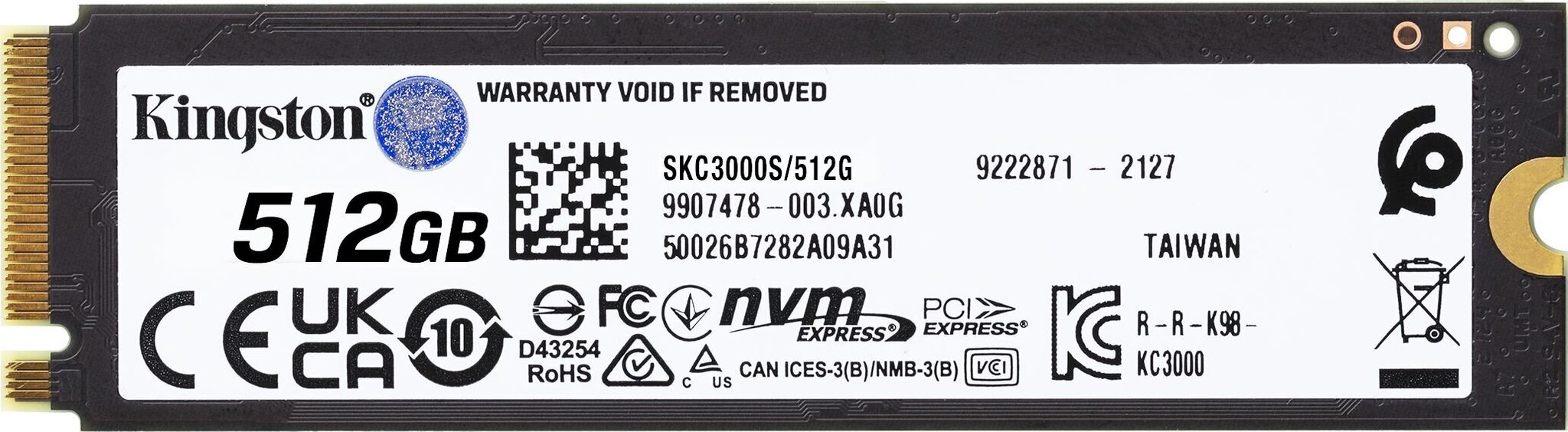 SSD|KINGSTON|KC3000|512GB|M.2|NVMe|3D TLC|Write speed 3900 MBytes/sec|Read speed 7000 MBytes/sec|TBW 400 TB|MTBF 1800000 hours|SKC3000S/512G hind ja info | Sisemised kõvakettad (HDD, SSD, Hybrid) | kaup24.ee