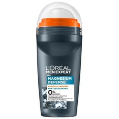 Rulldeodorant-antiperspirant L'oreal Paris Men Expert Magnesium Defence, 50 ml hind ja info | L'Oréal Paris Kosmeetika, parfüümid | kaup24.ee