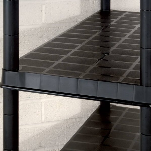 vidaXL hoiuriiul, 5-korruseline, must, 255 x 40 x 185 cm, plast hind
