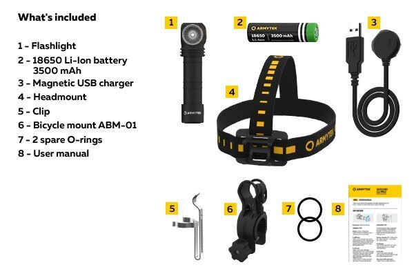 Prožektor Armytek Wizard C2 Pro Magnet USB, soe valgus цена и информация | Taskulambid, prožektorid | kaup24.ee