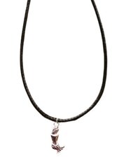 Ожерелье с серебряной подвеской Русалка с плетеным черным кожаным шнуром Застежка регулируемой длины цена и информация | Украшение на шею | kaup24.ee