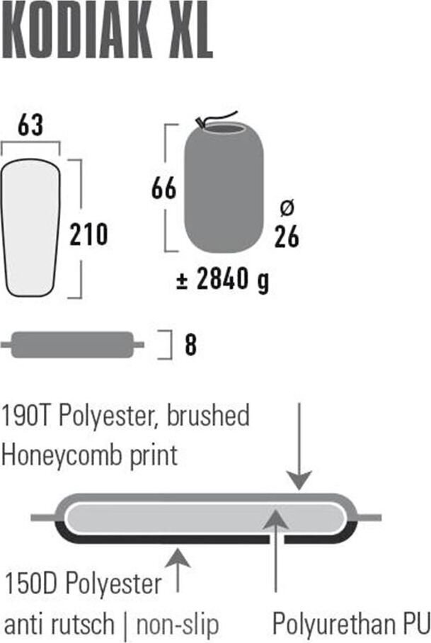 Ise täispuhutav matt High Peak Kodiak XL, 210 x 63 x 8 cm цена и информация | Matkamadratsid, matkamatid | kaup24.ee