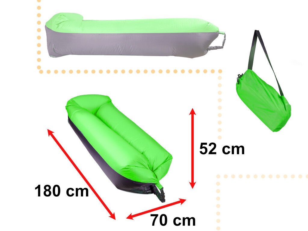 Õhkvoodi, ühene, 180x70 cm, roheline hind ja info | Täispuhutavad madratsid ja mööbel | kaup24.ee