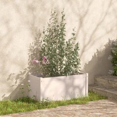 vidaXL aia taimekast, 100 x 50 x 50 cm, valge, toekas männipuit hind ja info | Istutus- ja turbapotid | kaup24.ee