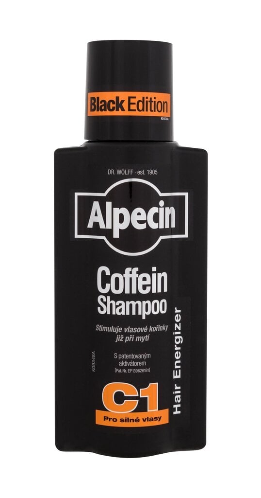 Juuksešampoon meestele Alpecin Coffein C1 Black Edition, 250 ml цена и информация | Šampoonid | kaup24.ee