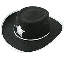 <p>Шляпа шерифа, цвет: чёрный, S (54 см) размер (KKGCS-YH) 2885</p>
 цена и информация | Карнавальные костюмы | kaup24.ee