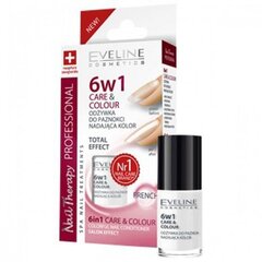 Кондиционер + лак для ногтей Eveline Nail Therapy Care&Colour 6in1 5 мл, French цена и информация | Лаки для ногтей, укрепители для ногтей | kaup24.ee