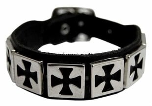 Кожаный браслет с крестами цена и информация | Мужские украшения | kaup24.ee