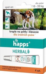 HAPPS Herbal tilgad puukide ja kirpude vastu keskmise suurusega koertele (10-20 kg) 4x2,5 ml hind ja info | Toidulisandid ja parasiitide vastased tooted | kaup24.ee