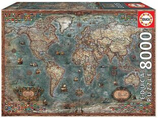 Pusle "Ajalooline maailmakaart", 8000 osa hind ja info | Pusled | kaup24.ee