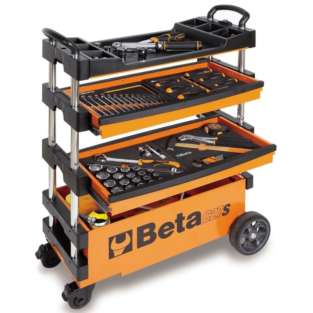 Kokkupandav tööriistakäru Beta Tools C27S-O, oranž, teras hind ja info | Tööriistakastid, tööriistahoidjad | kaup24.ee