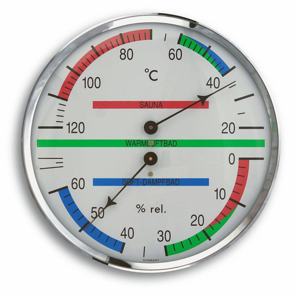 Analoogsauna termo-hügromeeter metallrõngaga TFA 40.1013 цена и информация | Sauna aksessuaarid | kaup24.ee