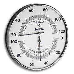 Аналоговый термогигрометр для сауны с металлическим кольцом TFA 40.1032 цена и информация | Аксессуары для сауны и бани | kaup24.ee