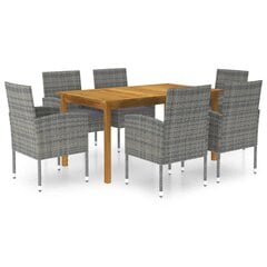Комплект уличной мебели для столовой зоны из 7 частей, серый цена и информация | Комплекты уличной мебели | kaup24.ee
