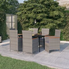 vidaXL 7-osaline aiamööbli komplekt istmepatjadega, hall hind ja info | Aiamööbli komplektid | kaup24.ee