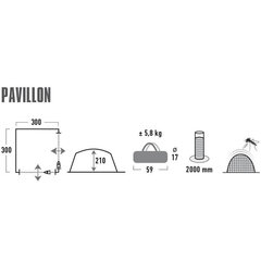 Pavilion High Peak Pavillon 3x3, hallikasroheline цена и информация | Беседки, навесы, тенты | kaup24.ee