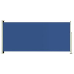 vidaXL lahtitõmmatav terrassi külgsein, 140 x 300 cm, sinine цена и информация | Зонты, маркизы, стойки | kaup24.ee