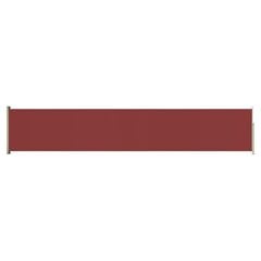 vidaXL lahtitõmmatav terrassi külgsein, 117 x 600 cm, punane цена и информация | Зонты, маркизы, стойки | kaup24.ee