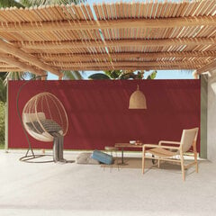 vidaXL lahtitõmmatav terrassi külgsein, 200 x 600 cm, punane цена и информация | Зонты, маркизы, стойки | kaup24.ee