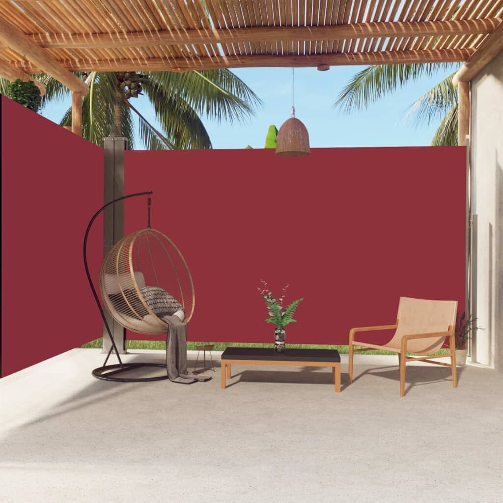 vidaXL lahtitõmmatav külgsein, punane, 220 x 600 cm hind ja info | Päikesevarjud, markiisid ja alused | kaup24.ee