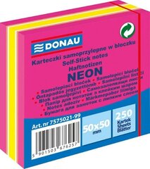 Kleepuvad lehed 50x50/250, neon pink-mix hind ja info | Vihikud, märkmikud ja paberikaubad | kaup24.ee