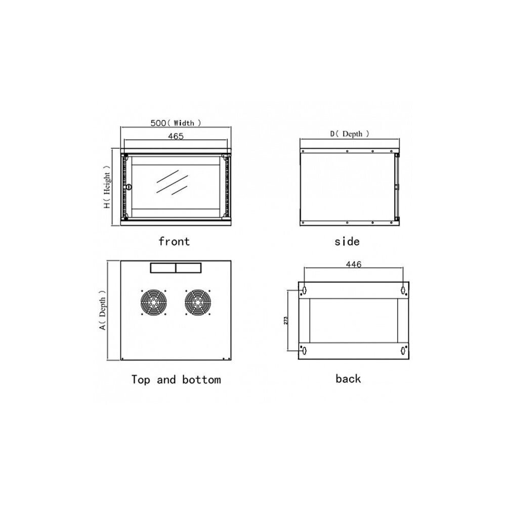 Seinakapp Techly 19" 6U / 320mm, kokkupandud, klaasuksega, hall hind ja info | Komponentide tarvikud | kaup24.ee