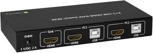 KVM lüliti Techly HDMI / USB 2x1 heliga 4K * 30 Hz hind ja info | Lülitid (Switch) | kaup24.ee