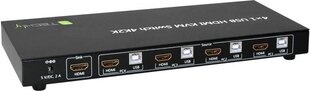 KVM lüliti Techly HDMI/USB 4x1 4K * 60 Hz heliga цена и информация | Коммутаторы (Switch) | kaup24.ee