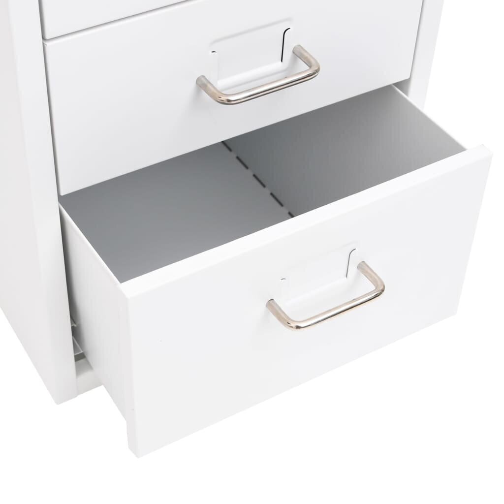 Mobiilne kontorikapp, valge, 28 x 41 x 69 cm, metall, vidaXL hind ja info | Elutoa väikesed kapid | kaup24.ee