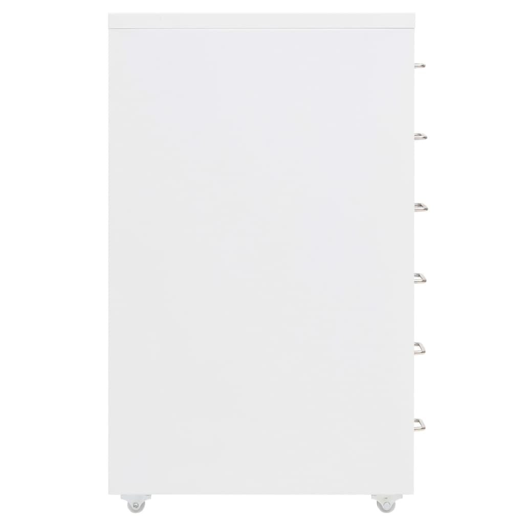 Mobiilne kontorikapp, valge, 28 x 41 x 69 cm, metall, vidaXL hind ja info | Elutoa väikesed kapid | kaup24.ee