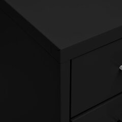 Mobiilne kontorikapp, must, 28 x 41 x 109 cm, metall, vidaXL hind ja info | Elutoa väikesed kapid | kaup24.ee